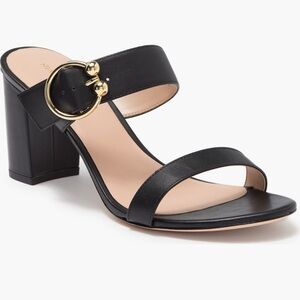 STUART WEITZMAN Belinda 75 Block Heel Slide in Black size 7